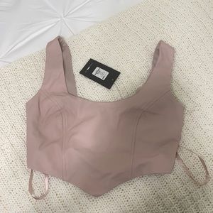 Fashion nova pink leather vest top